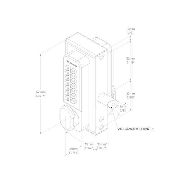 Superlock Digital Double Sided BDG dimension drawing scaled